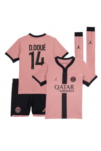 Fotbalové Dres Paris Saint-Germain Desire Doue #14 Dětské Třetí Oblečení 2024-25 Krátký Rukáv (+ trenýrky)